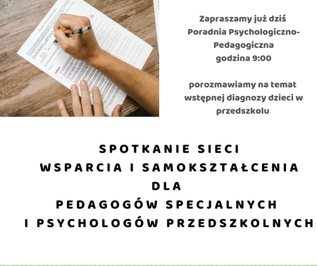 14 września sieć wsparcia i samokształcenia dla psychologów i pedagogów przedszkolnych 